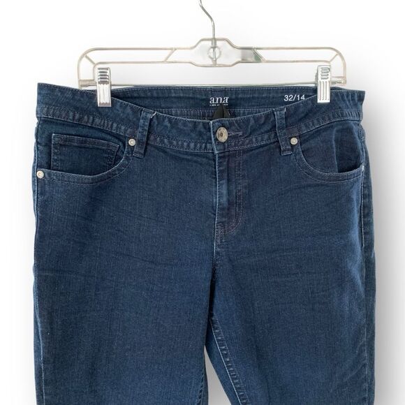 a.n.a. Cropped Jean 32/14 Flex Comfort Cotton Blend Medium Dark Wash Women's 14 - Picture 10 of 11